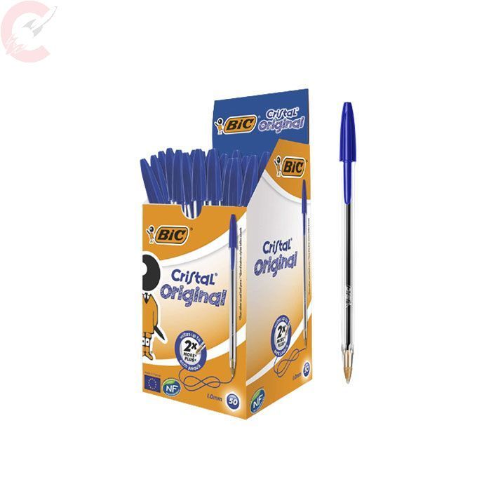 BIC Cristal Original Smudge Free Ballpoint Pens, Ideal for School