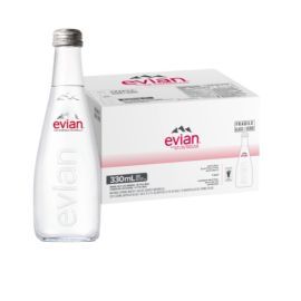 Evian Glass Bottled Natural Mineral Water 330ml x 20 pcs | CognitionUAE.com