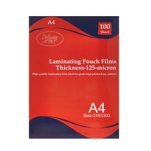 Deluxe A4 Laminating Pouch Film 125 microns Pack of 100 Pieces | CognitionUAE.com
