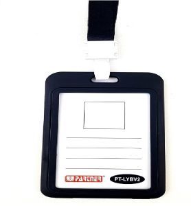 10-Piece ID Card Holder Vertical With Lanyard Black Colour | CognitionUAE.com