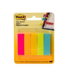 3M Post-it Page Markers 670-5AF 5pads/pack, Assorted Fluorescent Colors | CognitionUAE.com