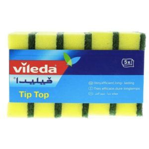 Vileda Dish Washing Sponge with Scourer Pad 5 pcs | CognitionUAE.com