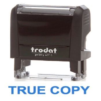 Trodat Printy 4911 Self-Inking "TRUE COPY"  Stamp Blue | CognitionUAE.com