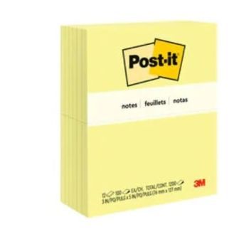 Post-it Sticky Notes Notepad 3 x 5 Inch Yellow - 3M | CognitionUAE.com