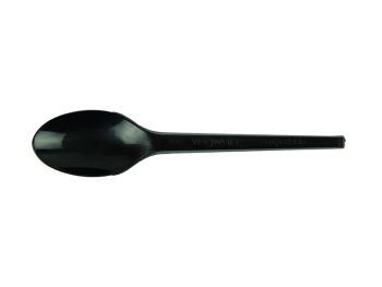 6.5" Recyclable Compostable Spoon (Black Colour) 50 pcs/Pack | CognitionUAE.com