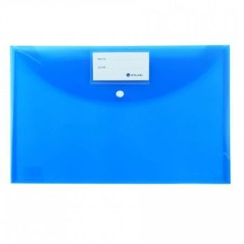 Atlas Document Bag With Card and Button, F10031, FS, Blue - Pack of 12 | CognitionUAE.com