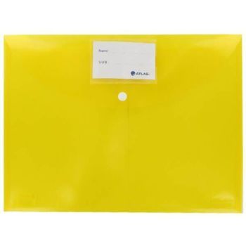 Atlas Document Bag With Card and Button, F10034, FS, Yellow - Pack of 12 | CognitionUAE.com