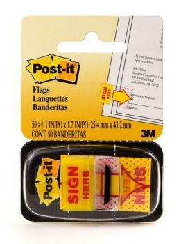 3M Post-it Sign Here Tape Flag 1 X 1.7 - 50 flags/pack | CognitionUAE.com