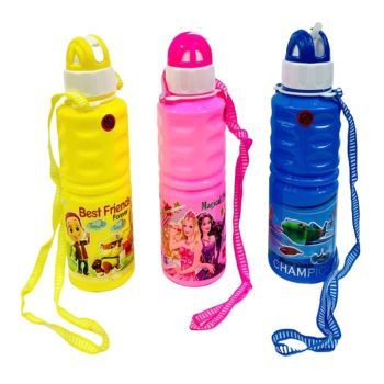 Plastic Water Bottle comes with Strap. Cartoon Character Design | CognitionUAE.com