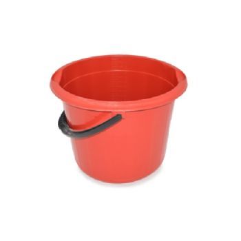 Plastic Cleaning Bucket without Lid, 15 Litres, Red | CognitionUAE.com