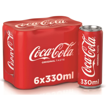 coca cola 330 ml Regular - Pack of 6 pcs | CognitionUAE.com