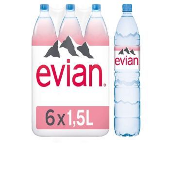 Evian Bottled Mineral Water, Crafted by Nature, Case of 6 x 1.5L | CognitionUAE.com