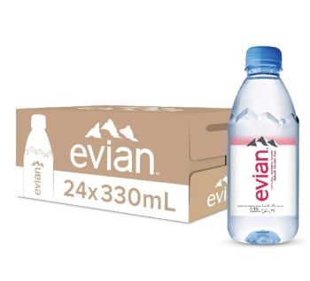Evian Mineral Water, Naturally Filtered Drinking Water, 330ML Bottled Water Crafted By Nature, Case Of 24 X 330ML | CognitionUAE.com