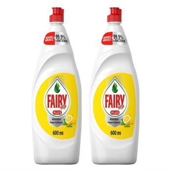 Fairy Lemon Dishwashing Liquid Plus 600ml ( Pack of 2) | CognitionUAE.com