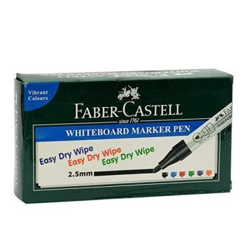 Faber Castell W20 Whiteboard Marker Bullet Tip Black (Pack Of 10 Pcs) | CognitionUAE.com