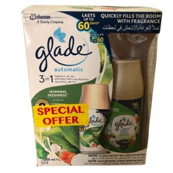 Glade Air Freshener Automatic Spray Holder with Morning Freshness Embrace Refill Can, 269ml | CognitionUAE.com