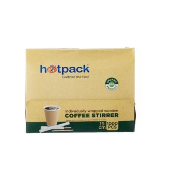 Hotpack Coffee Stirrer 19 cm 1 Box x 1000 pcs | CognitionUAE.com