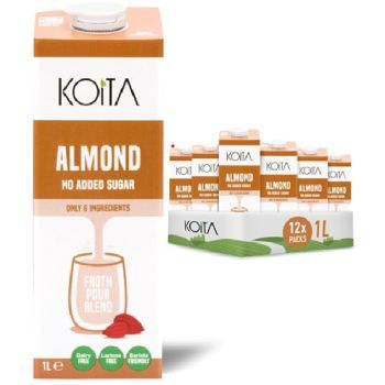 Koita Almond Milk, 1L, Pack of 12, No Added Sugar, Plant-Based, Vegan | CognitionUAE.com