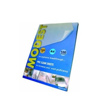 Modest PVC Clear A4 Binding Sheet 180 microns (Packet of 100 sheets) | CognitionUAE.com