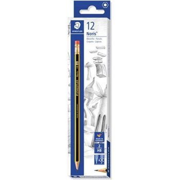 Staedler Noris HB2 Pencil with Rubber Tip - (Pack of 12 Pcs) | CognitionUAE.com