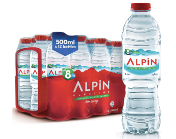 Alpin Alkaline Natural Mineral Water 500ml Pack of 12 | CognitionUAE.com