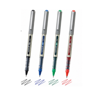 Uniball Eye Fine Rollerball Pen 0.7mm Assorted Set of 4 colors, (Black, Blue, Red ,Green) | CognitionUAE.com