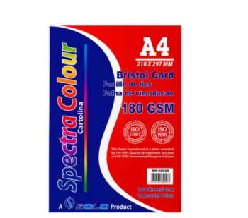 Bristol Rainbow Paper A4 180gsm 10 colors x 10 sheets (Pack of 100 sheets) | CognitionUAE.com