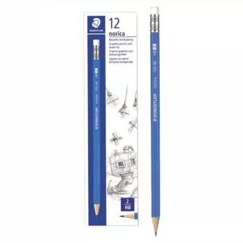 Staedler Norica HB2 Pencil with Rubber Tip - (Pack of 12Pcs) | CognitionUAE.com