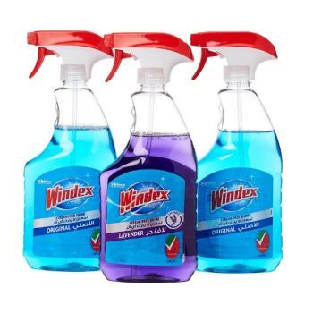 Windex Glass Cleaner Original 750ml 2 original + 1 Lavender (Pack of 3) | CognitionUAE.com