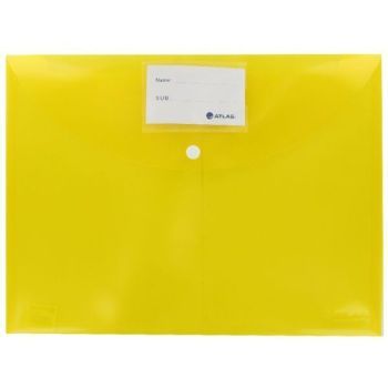 Atlas Document Bag With Card and Button, F10034, FS, Yellow | CognitionUAE.com