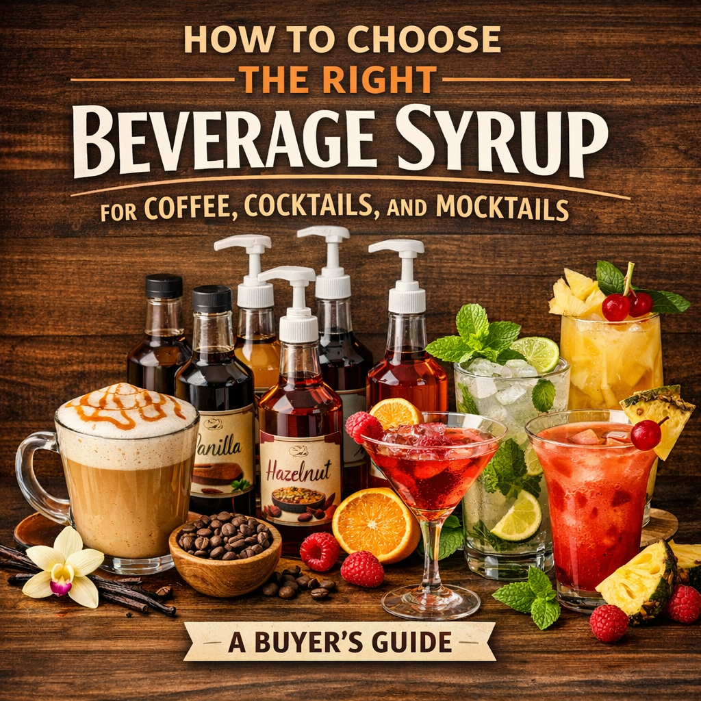 How to Choose the Right Beverage Syrup for Coffee, Cocktails, and Mocktails: A Buyer’s Guide