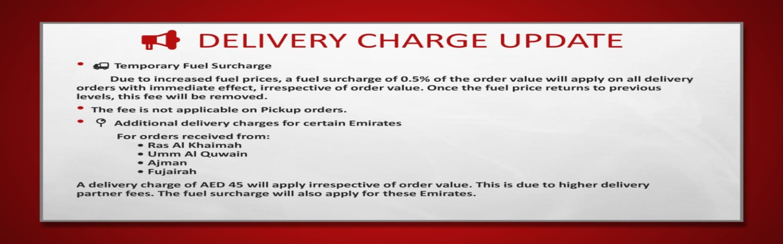 Fuel surcharge