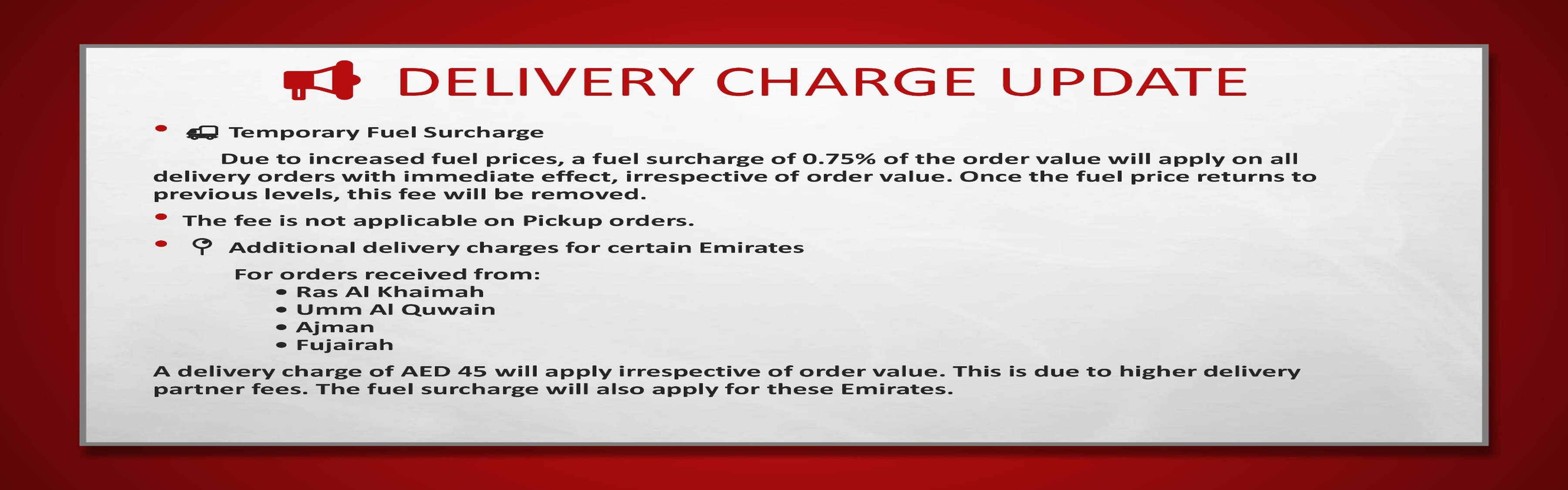 Fuel surcharge